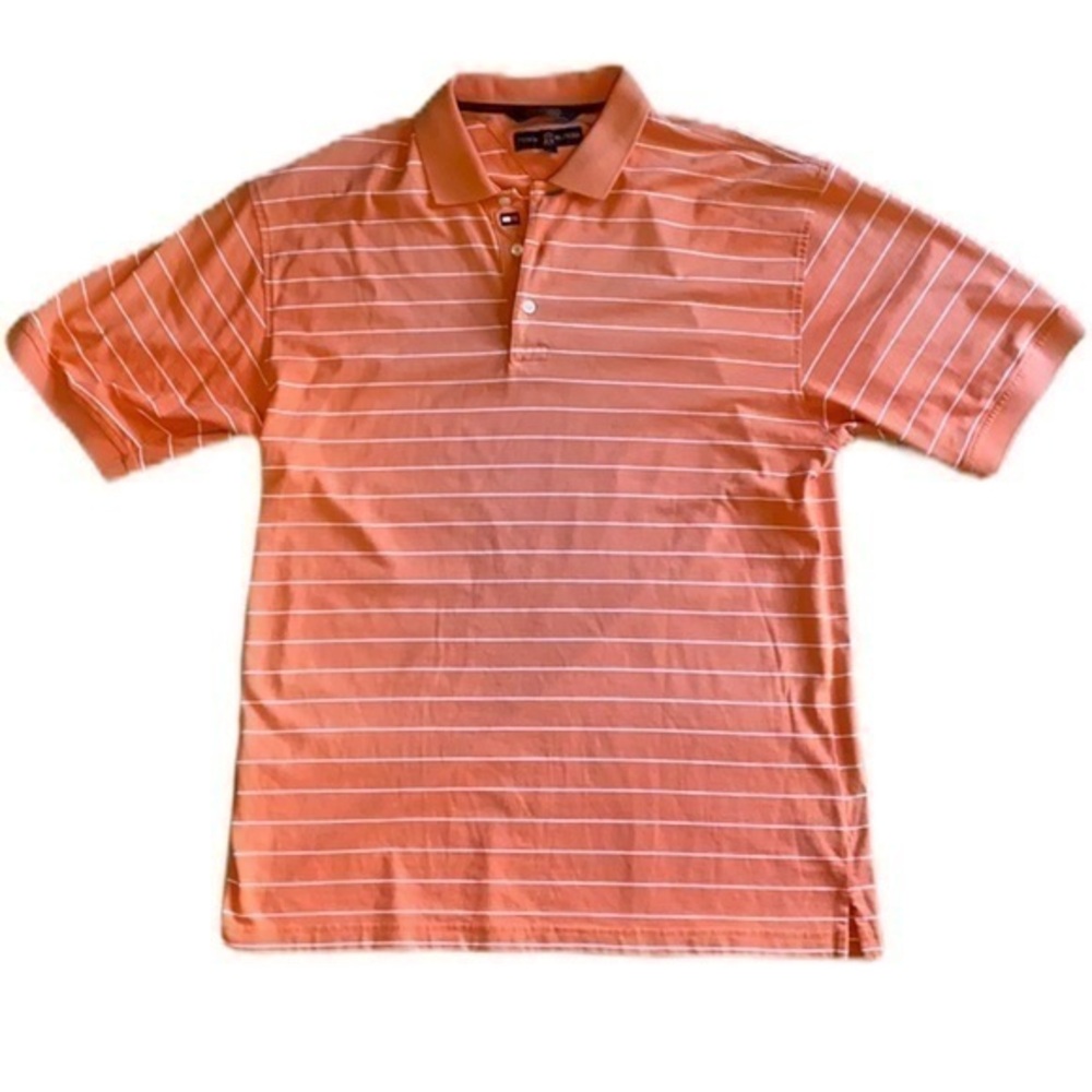 Tommy Hilfiger Golf Polo Orange/White stripes short sleeve shirt